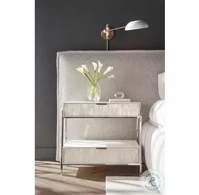Ingrid Matte Selenite 2 Drawer Nightstand