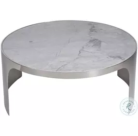 Orbit Grey Carrea And Polished Nickel Large Nesting Table