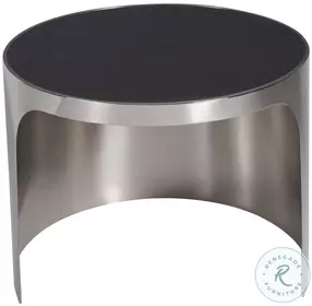 Orbit Black Granite And Polished Nickel Small Nesting Table