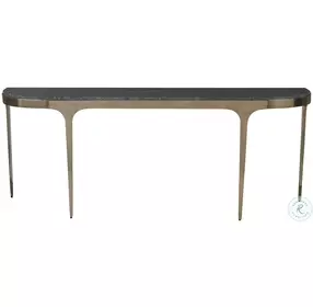 Carmine Black Granite And Antique Champagne Console Table