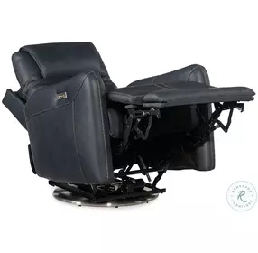 Steffen Aline Sea Leather Swivel Power Recliner With Power Headrest