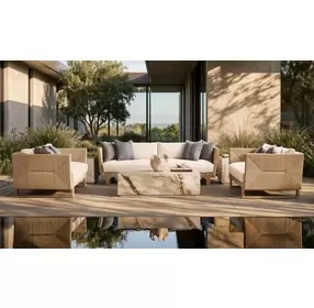 Praia Cream 92" Outdoor Sofa
