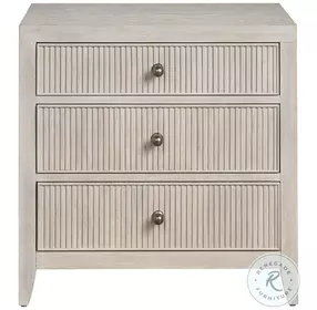 Serafina White Oak 3 Drawer Nightstand