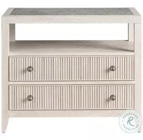 Avaline White Oak 2 Drawer Carmen Nightstand