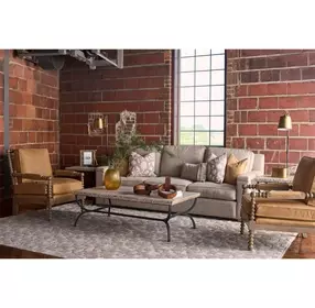 Griffith Park Gray and Oil Rubbed Bronze Rectangular Travertine Top Cocktail Table