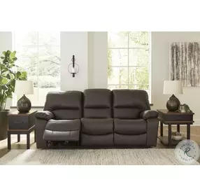 Leesworth Dark Brown Power Reclining Sofa