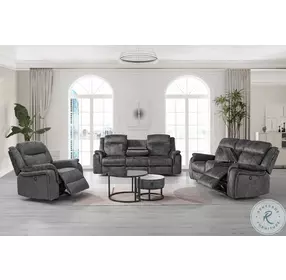 Park City Slate Power Reclining Console Loveseat Power Footrest