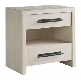 Dwell River Rock 2 Drawer Open Nightstand with USB Charging