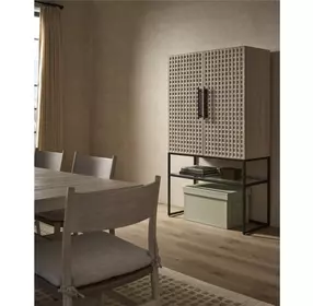 Dwell River Rock and Gray 2 Door Bar Cabinet with LED