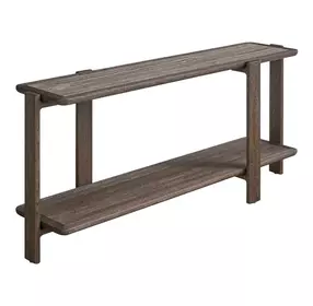 Modern Sable and Dark Gray Rectangular Travertine Top Console Table