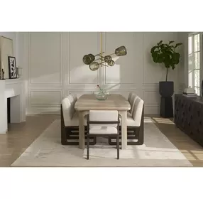 Modern Beige and Sable Upholstered Arm Chair