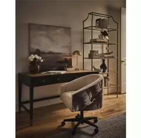 Realm Luminance Nehir Caribou and Brown Leather 58" Writing Desk