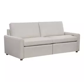 Harbor Gray Leather 84" Dual Power Reclining Sofa with USB Charging