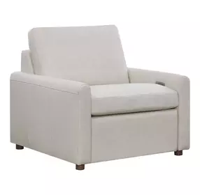 Harbor Gray Leather Power Recliner with USB Charging