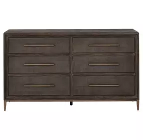 Montclair Embossed Cocoa 6 Drawer Dresser