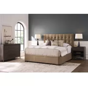 Montclair Vail Toffee Leather King Upholstered Panel Bed