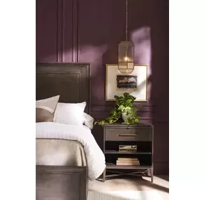 Montclair Embossed Cocoa 1 Drawer Nightstand with USB Charging