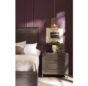 Montclair Embossed Cocoa 3 Drawer Nightstand with USB Charging