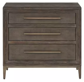 Montclair Embossed Cocoa 3 Drawer Nightstand with USB Charging
