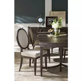 Montclair Silken Fog Upholstered Oval Back Side Chair Set of 2