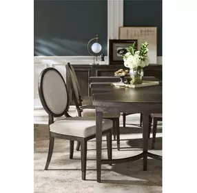 Montclair Beige Upholstered Oval Back Side Chair Set of 2