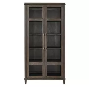 Montclair Cocoa 2 Glass Door Display Cabinet with LED