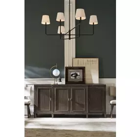 Montclair Cocoa 4 Reeded Door Credenza