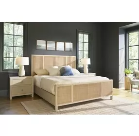 Oasis Dockside and Cross Hatch Cane King Panel Bed