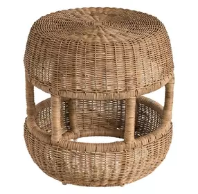 Oasis Woven Slimit Brown Round Stool
