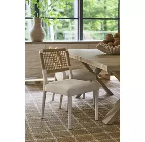Azure Shoreline and Nomad Snow Performance Fabric Dining Chair Set of 2