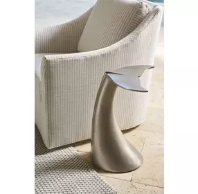 Azure Antique Nickel Whale Tail Accent Table