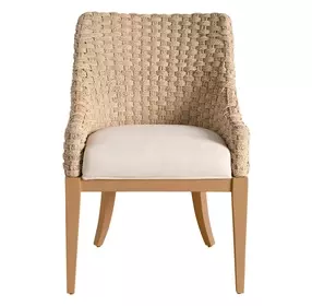 Oakmere White Upholstered Woven Arm Chair