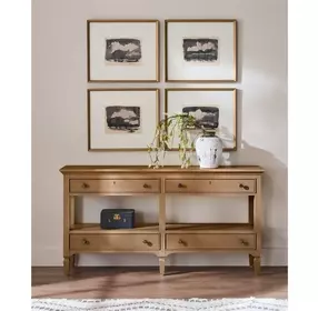Oakmere Natural 4 Drawer Rectangular Console Table