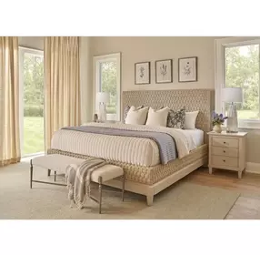 Oakmere Taupe 3 Drawer Meadow Nightstand with USB Charging
