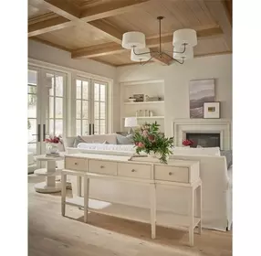 Oakmere Beige Rectangular Meadow Console Table