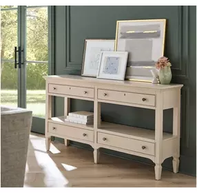Oakmere Taupe Rectangular 4 Drawer Console Table
