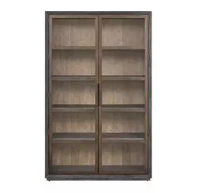 Modern Veil and Smoked Gold 2 Door Display Cabinet with LED