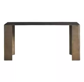 Modern Black Nickel Outdoor Rectangular Eclipse Console Table