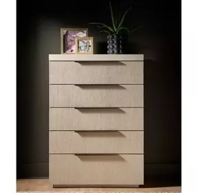Evermont Mist and White 5 Drawer Quartz Top Chest