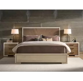 Evermont Mist Oak and Haze 3 Drawer Nightstand with USB Charging