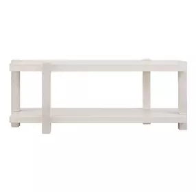 Evermont White and Mist Rectangular Quartz Stone Top Console Table