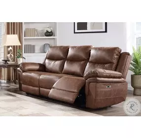 Ryland Brown Power Reclining Living Room Set Power Footrest