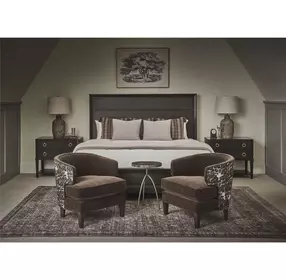 Realm Dark Emperador and Dusty Bronze Round Marble Top Spot Table