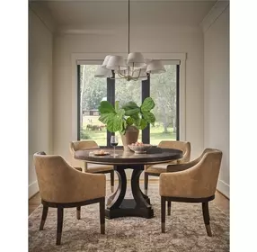 Realm Brown Leather Upholstered Arm Chair