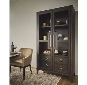 Realm Brown 2 Door Display Cabinet with LED