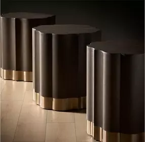 Realm Embossed and Dusty Bronze Freeform End Table