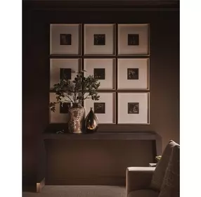 Realm Brown and Dusty Bronze Rectangular Embossed Console