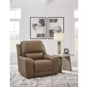 Silverbrooke Caramel Leather Zero Gravity Power Recliner with USB Charging