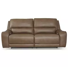 Silverbrooke Caramel Leather 2 Piece Modular 94" Reclining Loveseat with USB Charging