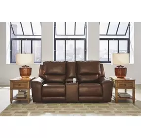 Silverbrooke Canyon Leather 81" Zero Gravity Power Reclining Loveseat with USB Charging